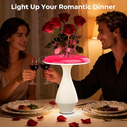 Honey Tour 2-in-1 Ceramic Table Lamp, Perfect Mother’s Day Gift for Mom, RGB Color-Changing & 3000K LED Bedside Lamp, Modern Vase Lamp for Bedroom, Nightstand & Desk Decor - Thumbnail 5