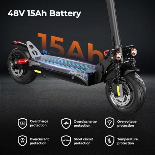 iScooter Electric Scooter for Adults, 10" Off-Road Pneumatic Tires, 28 Miles Range, 28MPH Top Speed, 800W Motor, Adjustable Pole Height,330lbs Max Load,Foldable Adult Escooter with Smart APP - Thumbnail 3