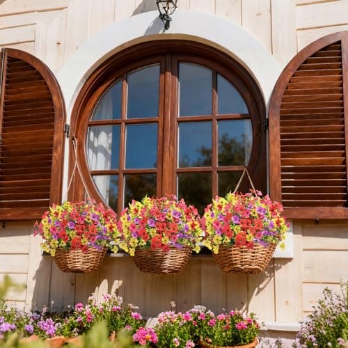 FUTBER 12 Bundles Artificial Flowers for Spring Summer Outdoor Decoration Faux Greenery uv Resistant Artificial Outside Flowers Fake Flowers for Porch Garden Home Patio Cemetery Decor (Mixed Color) - Thumbnail 3