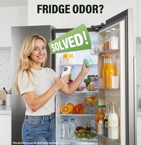 FLAWNT Refrigerator Deodorizer - Long Lasting Fridge Odor Eliminator and Smell Absorber, No Need Baking Soda Replacement, Works as Freezer Freshener & Organizer Accessory Green - Thumbnail 5