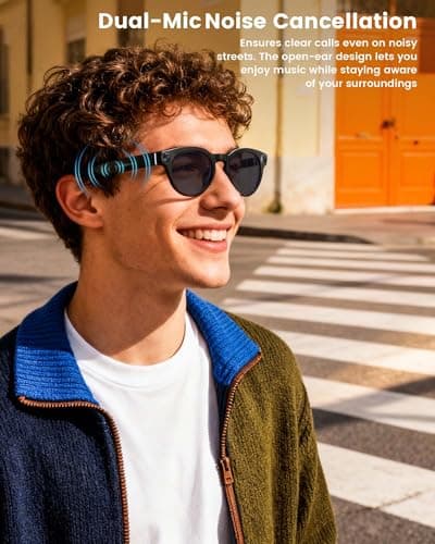 Orpnkna AI Smart Glasses with 8MP Camera, Continuous 12-Min 1200P Video Recording, Real-Time Translation & Voice Assistant, Open-Ear Bluetooth Audio for Vlogging, Travel & Meetings - Thumbnail 6