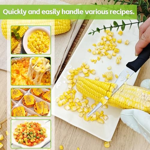 Corn Peeler,Corn Stripper Tool,Corn knife for corn removal,Corn Cutter,Corn Peeling Knife,Corn Scraper,Quick Corn Grain removal, Kitchen Multifunctional Knife（1Pcs） - Thumbnail 5