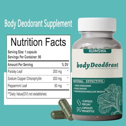 Body Deodorizing Supplement,Body Deodorizer Capsules,Chlorophyll Body Deodorant Supplement,90 Capsules/Bottle (2PCS) - Thumbnail 6