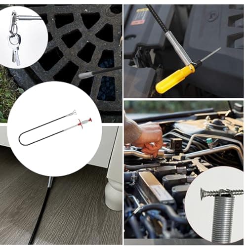 SHUCHUANG 116inch Drain Snake Claw Grabber Pick Up Tool, Flexible Drain Clog Remover, Hair Clog Cleaner for Kitchen Sink, Bathroom Tub, Toilet & Gutter Cleaning - Thumbnail 4
