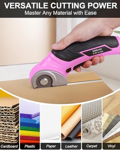 Stocking Stuffer for Women Gifts - Cordless Electric Scissors Cardboard Cutter Power Tools for Men Heavy Duty Box Shears with Safety Lock for Cardboard, Crafting, Carpet, Leather - Thumbnail 2