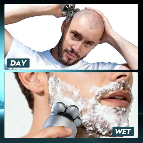 Head Shavers for Bald Men: Upgraded Detachable Head Shaver，6D Floating Heads，Dry and Wet Electric Shaver， Budget Option，IPX8 Waterproof,LED Display，Grooming Kit with Type-C Fast Charging - Thumbnail 3