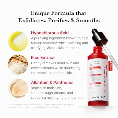 medicube Peel Shot with Hypochlorous Acid | Gentle Exfoliating Serum for Dead Skin Cells & Pores, Blackheads & Excess Sebum Control | Rice Extract, Panthenol for Hydrating & Smoothing Care | 2.7 fl.oz - Thumbnail 3
