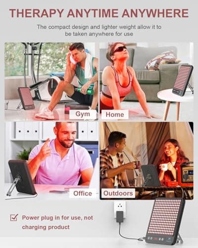 Astarexin Red Light Therapy Panel, 225 Dual-Chip LEDs with 660nm Red & 850nm Near Infrared Light for Face, Skin, Sleep, Body Relaxation, Portable Therapy Panel with Stand & Timer - Thumbnail 6