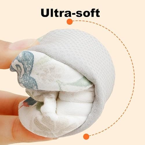 HOVELL Baby Booties Adjustable Toggle Slipper Newborn Stay-on Boots Soft Cozy Cotton Non-Slip Shoes for Infants Girls(SpringFlower,6-12Months) - Thumbnail 6