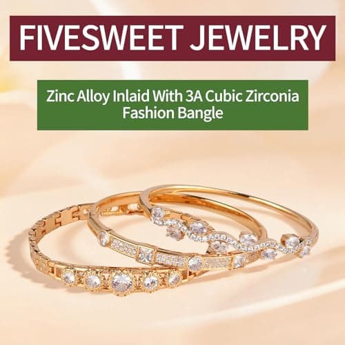 3 Pack 18K Gold Plated Bangles Bracelet Set for Women, Dainty Vintage Trendy Fashion Jewelry, Ideal Gift for Birthday Christmas Valentine's Day Mother's Day for Girlfriend Wife Mom Sister - Thumbnail 2