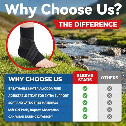 SOLOEVER Ankle Brace for Men & Women [X-Shaped Compression & Breathable Mesh] Adjustable Ankle Compression Sleeve With 2 Gel Pads,Ankle wrap for Plantar Fasciitis Relief, Achilles Tendonitis, Swelling, Pain Relief & Injury Recover - Thumbnail 6