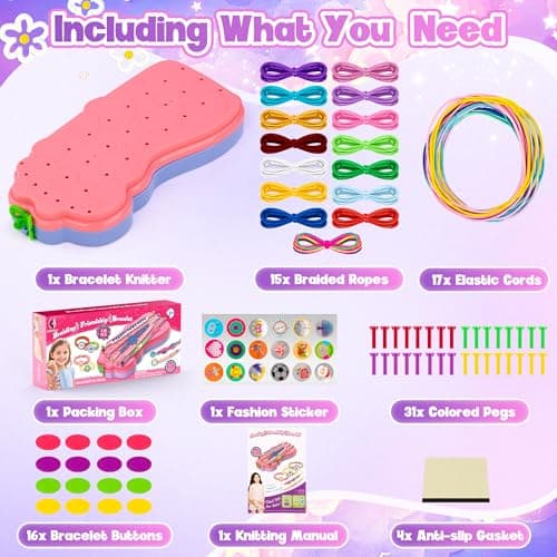 yiwaga Bracelet Making Kit for Girls, Arts and Crafts for Kids Ages 8-12, Friendship Bracelet Kit, Bracelets String Maker Toys Set Gifts for Kids 6 7 8 9 10 11 12+ Years Old, Chirsmas Birthday - Thumbnail 5