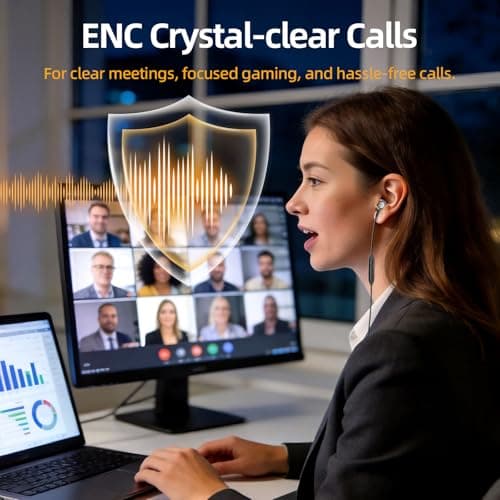 Wired Earbuds with ENC Noise Cancelling Microphone, in Ear Monitor (IEM) Wired Headphones with 3.5mm Jack, HiFi Deep Bass Earphones for iPhone 16/15 Pro Max/PC/Gaming - Thumbnail 3