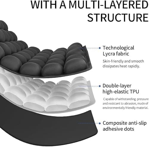 MUGUOY Travel Cushion Airplane Seat, Portable Airplane Seat Cushion for Long Flights,42 Bubbles Pressure Relief Inflatable seat Cushion for Air Travel - Thumbnail 4