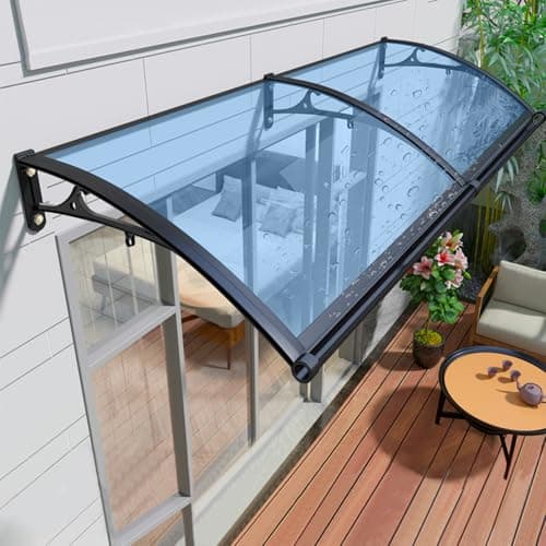 Awnings for Windows Outside - Awning for Door Entrance Aluminum Bracket Awnings 24x64in Front Doors/Windows Overhang Awning Canopy for Porch/Patio/Deck/Cellar UV/Rain/Snow Protection - Image 1