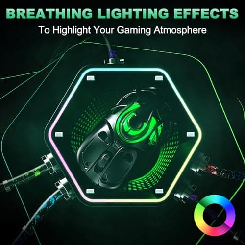 YPBDAN Wireless Gaming Mouse, Tri-Mode 2.4G/USB-C/Bluetooth 5.3 RGB Wireless Mouse, 10000 DPI, 60Hrs Battery, Ultra-Light Ergonomic Design, Rechargeable Computer Mice Compatible with PC Mac Laptop - Thumbnail 4