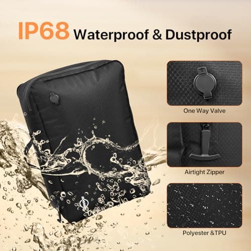 Vacuum Storage Bags with Wireless Pump 70L, 24in Vacuum Bags for Travel Reusable, IP68 Waterproof, Fits 20/24/28in Suitcase, Backpack, Home Storage (2PC + Pump) - Thumbnail 6