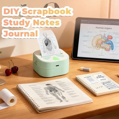 Anycash Sticker Printer Mini Print Pod, Bluetooth Sticker Maker Machine with 3 Roll Thermal Paper, D20 Portable Inkless Pocket impresora portátil Picture Label Printer for Phone DIY Journal Gift - Thumbnail 5