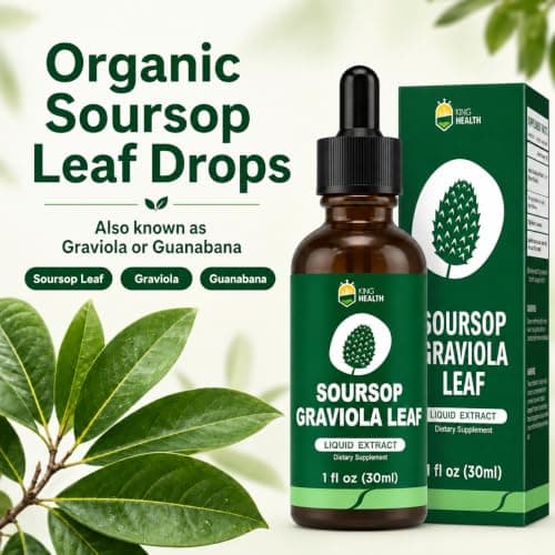 KingHealth Soursop Bitters Liquid, Organic Soursop Leaves Extract, 1 Fl Oz - Thumbnail 2