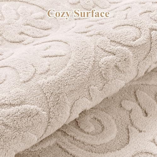 U'Artlines 8x10ft Washable Area Rug for Living Room, Neutral Beige Modern High-Low Pile Rug for Bedroom, Non Slip Soft Cozy Fluffy Large Floor Carpet for Dining Area, Kids Nursery Room - Thumbnail 3