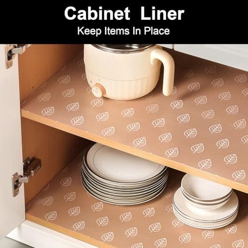 Cooyes Drawer Liner Shelf Liners for Kitchen Cabinets Refrigerator Liners Waterproof & Oil-Proof Kitchen Cupboard Liner Drawer Mats EVA Material Non Adhesive Fridge Liner for Shelves - Thumbnail 4