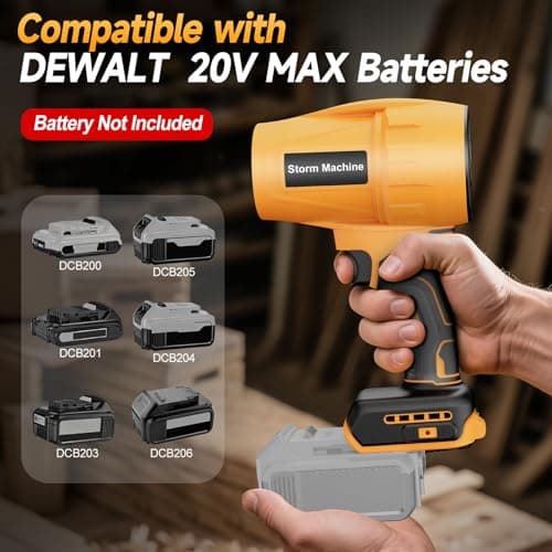 Cordless Leaf & Dust Blower Compatible with DEWALT 20V Battery, Jet Fan with Brushless Motor, Handheld Air Blower for Car Drying, Lawn Care, Home Cleaning (Tool Only，No Battery) - Thumbnail 3