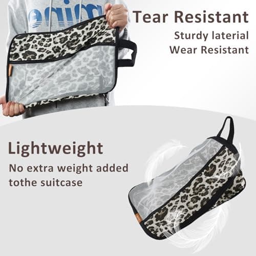 U+U 10 Set Compression Packing Cubes - Ultralight Leopard Travel Organizers with Laundry Bag, Space-Saving Suitcase Organizer, Expandable Packing Cubes for Travel and Family Vacation (Leopard) - Thumbnail 5