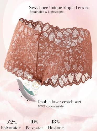 READY TO LOVE Sexy Women's Underwear Lace Shorts V Waist Breathable Cheeky Panties Date Night Outfit ideas Wedding BOHO Apparel Underwear - Thumbnail 4