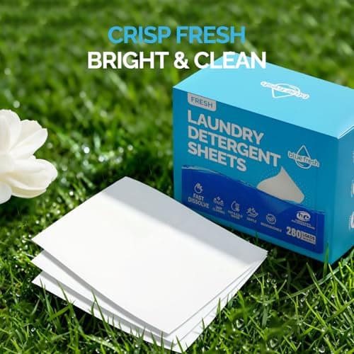 blue fresh Laundry Detergent Sheets Fresh Scent - Dual-Effect Laundry Soap Sheets for Travel, No Residue & Hypoallergenic Washer Sheets for Family, Dorms, Plastic-Free, Eco-Friendly (280Loads) - Thumbnail 5