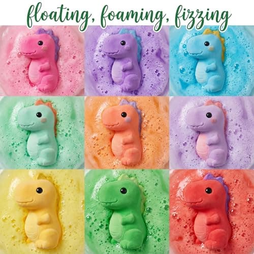 9 Pack Dinosaur Bath Bombs with Surprise Toys Inside for Kids - Natural & Gentle Fizzy with 9 Soothing Fruit Scents - Surprise Dino Bath Sets for Boys Girls, Birthday Gifts & Bedtime Relax - Thumbnail 5