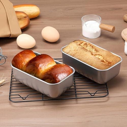 LIANYU 6 Pack Mini Loaf Pan Tins for Baking Bread, 6.3 x 3.5 Inch Stainless Steel Small Bread Loaf Pan for Homemade Meatloaf, Tin Loaf Baking Pan Perfect for Banana Sourdough Sandwich, Dishwasher Safe - Thumbnail 3