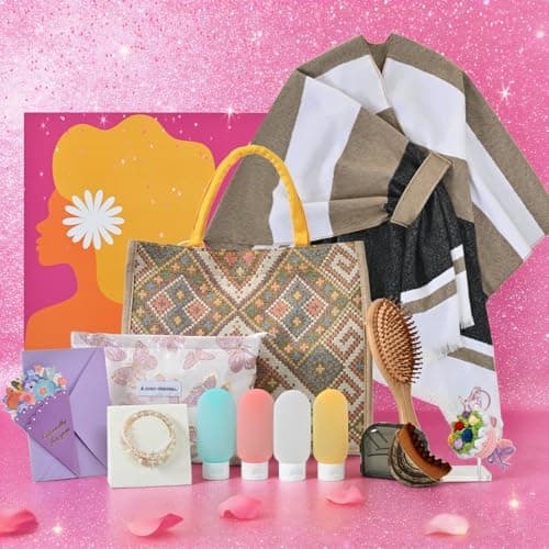 Bearhug Luxury Gift Box for Women - Elegant Wrap Poncho Shawl & Versatile Tote Bag Set - 12Pcs Premium Birthday Gifts for Mom, Thinking of You, Anniversary, Get Well Soon Unique Gift Basket - Image 1