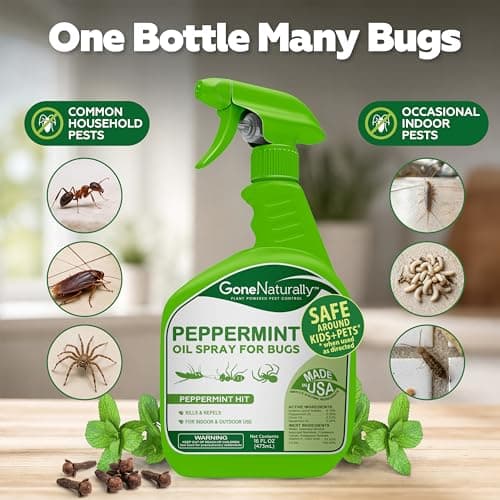 GoneNaturally Peppermint Oil Spray for Bugs– Extra Strong Insect Repellent & Bug Spray for Home– Kills & Repels Ants, Roaches, Spiders & More– Safe Around Kids & Pets– Indoor & Outdoor Use (16oz) - Thumbnail 4