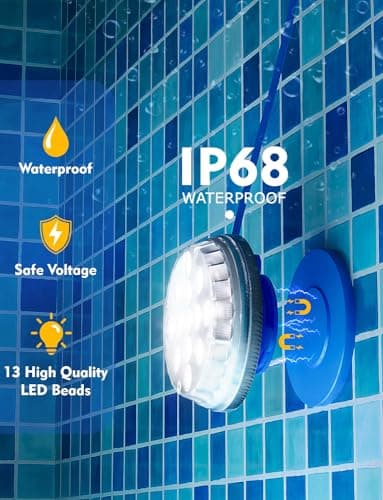 Skairipa Solar Pool Lights, Solar Powered Submersible LED Lights with Remote IP68 Waterproof Swimming Pool Lights 16 Colors Underwater Pool Lights for Above Ground Inground Pool, Pond (Blue, 2 Pack) - Thumbnail 4