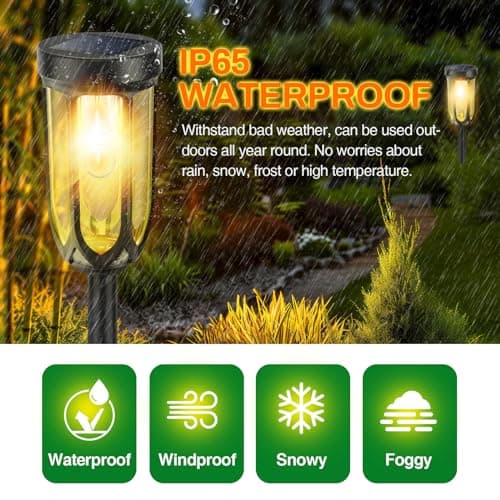 Barleit Solar Lights Outdoor 8 Pack, Solar Pathway Lights, Solar Lights Outdoor Waterproof IP65, Bright Auto On/Off Garden Lights, Solar Landscape Lights for Driveway Walkway Lawn Yard (Warm White) - Thumbnail 4