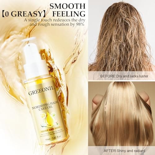 GREEONIL Hair Oil with Argan Oil, Vitamin E - Nourishing Treatment for Smooth, Frizz-Free, Shiny Hair for Women and Men with Frizzy, Damaged, Fine, or Curly Hair - Thumbnail 6