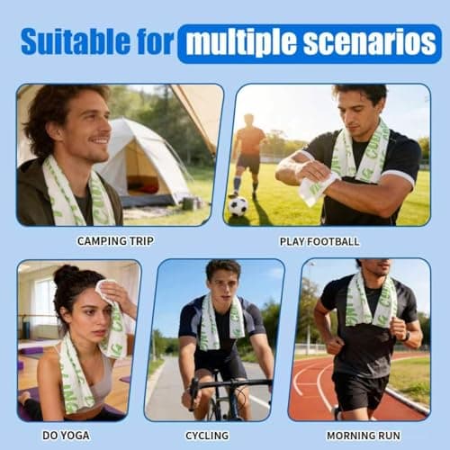 10 Pack Cooling Body Wipes, Alcohol-Free Cooling Towelettes Cooling Towel Alternative for Outdoor Sports, Camping, Hiking, Workout & Hot Weather(Green) - Thumbnail 5