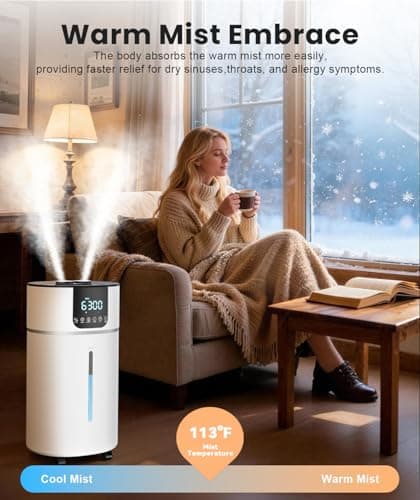 AreShark 4.2 Gal/16L Humidifier Large Room, Cool Warm Mist 2000ft² Whole House Air Humidifiers for Bedroom, Plants, Adults, 60H Runtime, Humidity Setting, Easy to Clean, Top Fill, Extension Tube - Thumbnail 4