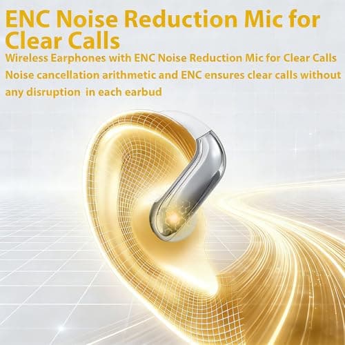 Molufeibe Open Ear Earbuds Wireless Bluetooth - Ear Buds with Hooks, ENC Noise Cancelling Headphones for Sports, 60Hrs Playback Clear Call, IPX5 Waterproof Earphones for Sport Running Exercising - Thumbnail 6