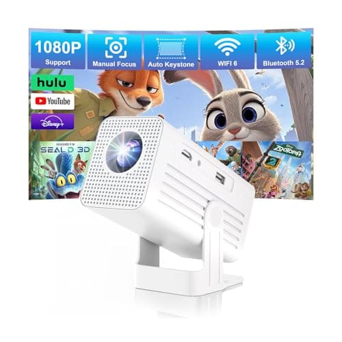 【Built-in APPS & 4K Support &135°Rotation】Mini Projector with WiFi and Bluetooth, 1080P Portable Projector,Auto Keystone,Supports Smartphones/TV Stick/iPad/PS5/Laptop/HDMI/USB - Image 1