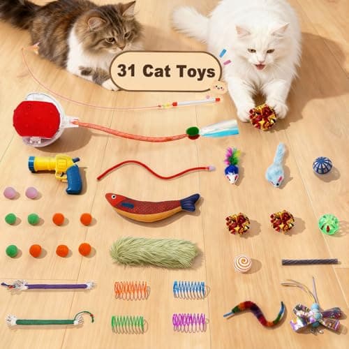 Catails Cat Tunnel Bed with 31 Pcs Interactive Cat Toys, Automatic Cat Toys for Indoor Cats Kittens, Cat Tube with Moving Ball, Grey - Thumbnail 2