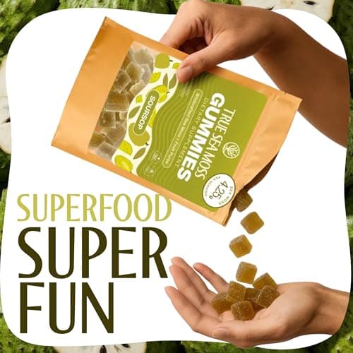True Sea Moss Gummies – High Potency 4250mg Authentic Sea Moss Gel – Raw & Wildcrafted – Sweetened with Organic Coconut Sugar & Real Soursop Purée – 30 Gummies (30 Servings) - Thumbnail 5