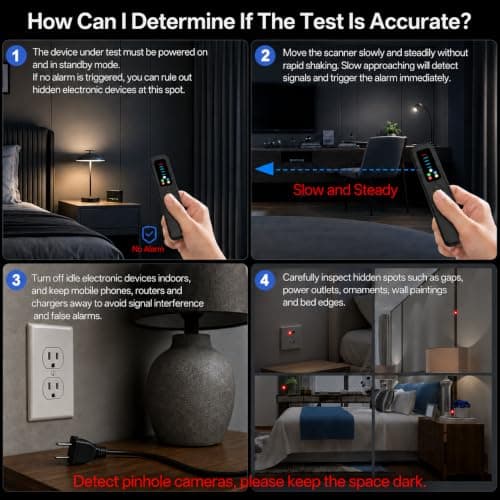 CITALEO Hidden Camera Detector LED Display Silent Mode Travel Hotels Car - Thumbnail 6