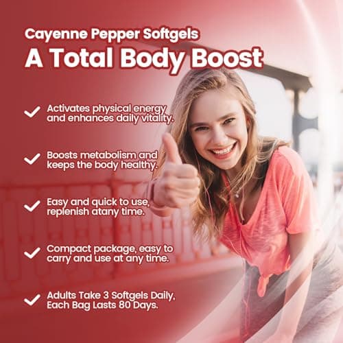 VivoNu Cayenne Pepper Softgels Supplement, Supports Leg Vein, Heart and Blood Vessel Health, with Vitamin E D3+K2 and Extracts of Grape Seed, Hawthorn, Beetroot, Berberine (Softgel / 1 Bag) - Thumbnail 5