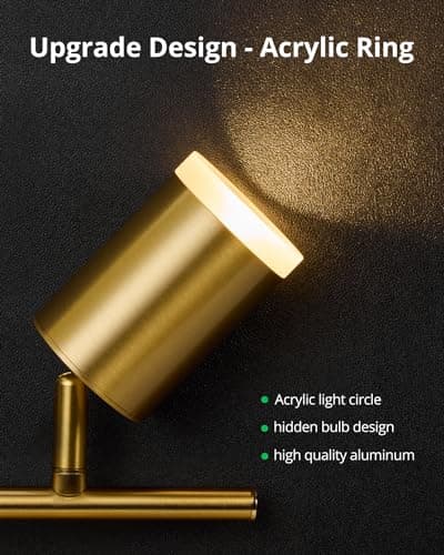 Bojim 6 Light Gold Track Lighting Kit, Modern LED Track Lighting Fixtures Ceiling, Flexibly Rotatable LED Light Head with Acrylic Ring, Kitchen Ceiling Spot Light(GU10 Socket, Bulbs Not Included) - Thumbnail 3