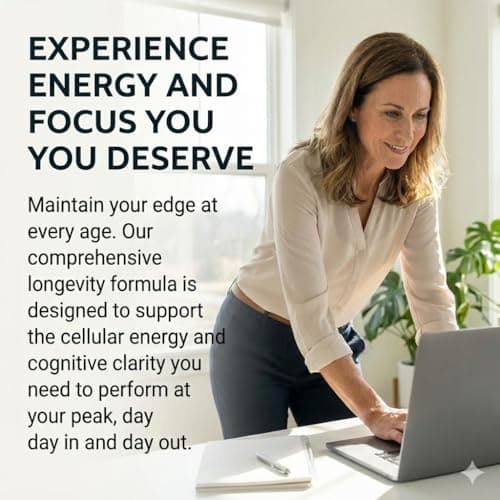 CogniTune NMN Supplement - NMN with Resveratrol, Pterostilbene, Quercetin, Zinc & PQQ for NAD+ Cellular Energy - Longevity Support for Healthy Aging & Brain Function, 1115mg - Thumbnail 5