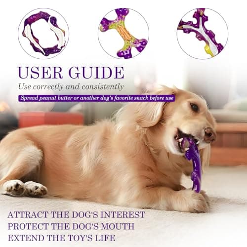 Frienhund Tough Dog Toys for Aggressive Chewers 3 Pack, Indestructible Dog Toys for Large Dogs, Dog Chew Toys, Aggressive Chew Toys to Keep Them Busy, Dog Bones for 15-100lbs Puppy/Medium/Large Breeds - Thumbnail 5