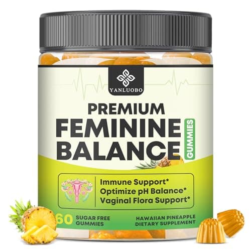 YANLUOBO Feminine Balance Probiotic Gummies - Women's Vaginal Health Support | PH Balance & Odor, Flora, Immune Support | Probiotics for Women, Vegan Pineapple Flavor, 60 Count - Image 1