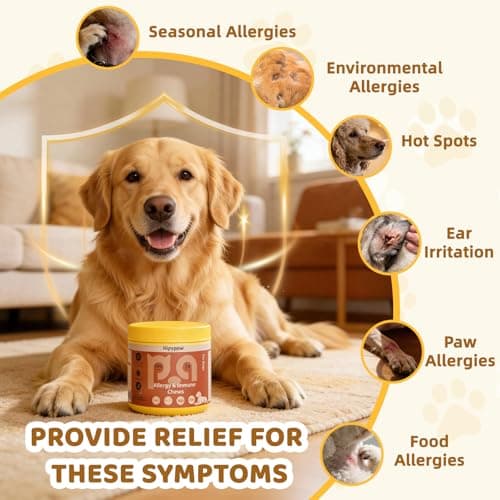 Hipypaw Dog Allergy Relief Chews - Dogs Chew for Itching Relief and Skin Allergy- Soft Probiotics Chew for Dogs Digestive Health Gut Health & Immune System-Skin and Coat Health-100ct - Thumbnail 2