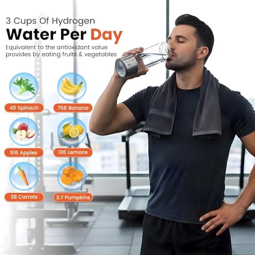 2026 Hydrogen Water Bottle, Up to 3100 PPB in 3 Mins, SPE PEM Tech, 1500mAh Rechargeable Portable Hydrogen Water Bottle, 420ml/14OZ for Travel, Gym, Home, Office, Daily Use | Gift for Family & Friends - Thumbnail 5
